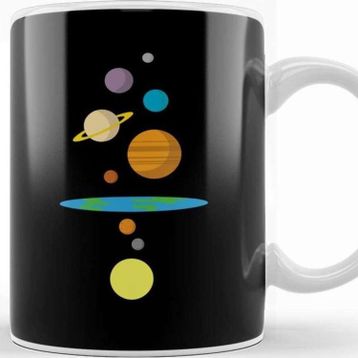 Baskı Dükkanı Flat Earth Solar System Kupa