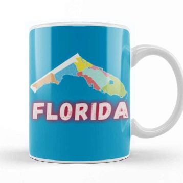 Baskı Dükkanı Florida Vintage Retro Rainbow Kupa