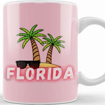Baskı Dükkanı Florida Vintage Retro Rainbow Kupa