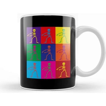 Baskı Dükkanı Flossing Pop Art Skeleton Kupa