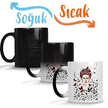 Baskı Dükkanı Frida Kahlo Kelebekler Sihirli Porselen Kupa
