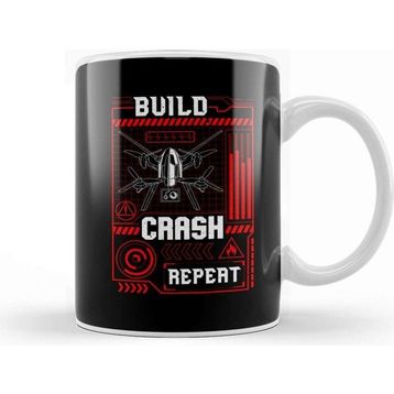 Baskı Dükkanı Funny Build Crash Repeat Drone Pilot Droning Kupa