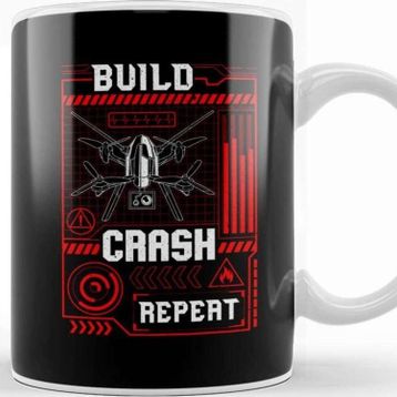 Baskı Dükkanı Funny Build Crash Repeat Drone Pilot Droning Kupa