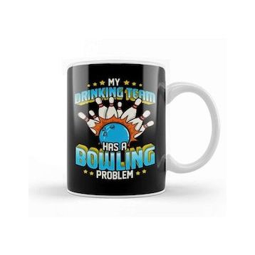 Baskı Dükkanı Funny My Drinking Team Has A Bowling Problem Kupa Bardak