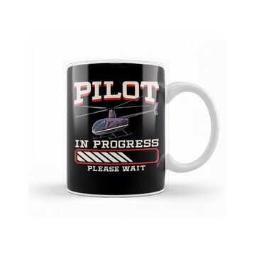 Baskı Dükkanı Funny Pilot In Progress Please Wait Helicopter Kupa Bardak