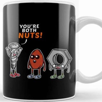 Baskı Dükkanı Funny You Re Both Nuts Hilarious Pun Screw Tools Kupa