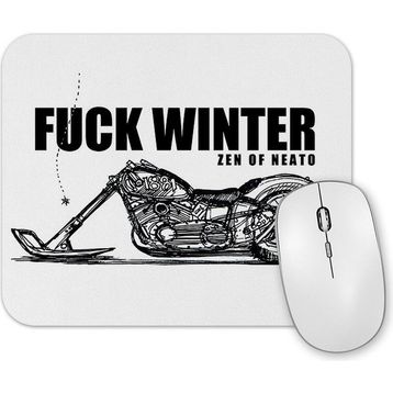 Baskı Dükkanı Fuuck Winter Always Motorcycle Mouse Pad