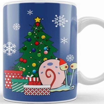 Baskı Dükkanı Gary Around the Christmas Tree Spongebob Kupa