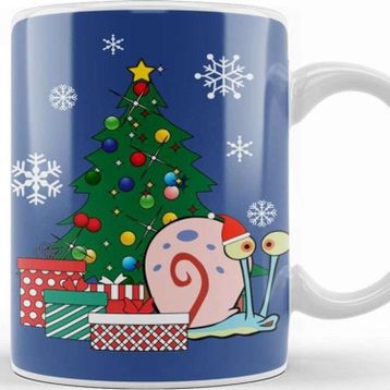 Baskı Dükkanı Gary Around the Christmas Tree Spongebob Kupa
