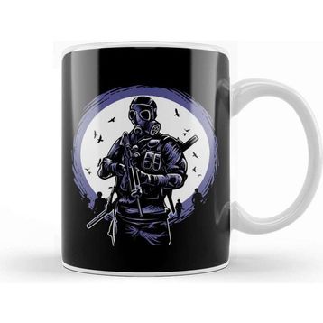 Baskı Dükkanı Gas Mask Soldier Kupa