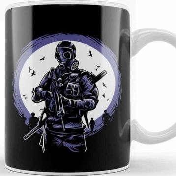 Baskı Dükkanı Gas Mask Soldier Kupa