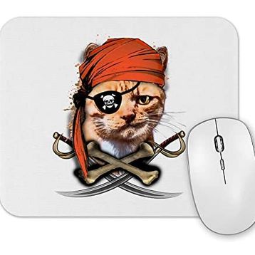 Baskı Dükkanı Gato Pirata Korsan Kedi Cat Mouse Pad