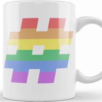 Baskı Dükkanı Gay Pride Rainbow Hashtag Kupa