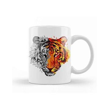 Baskı Dükkanı Geo Sketch Tiger Kupa