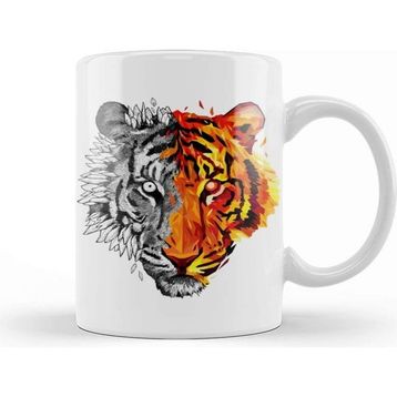 Baskı Dükkanı Geo Sketch Tiger Kupa