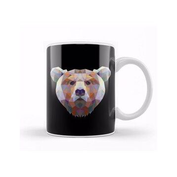 Baskı Dükkanı Geometric Animal Bear Kupa
