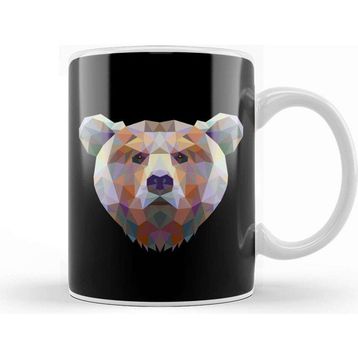 Baskı Dükkanı Geometric Animal Bear Kupa