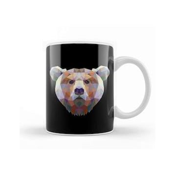 Baskı Dükkanı Geometric Animal Bear Kupa