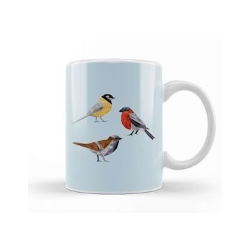 Baskı Dükkanı Geometric Animal Birds Kupa