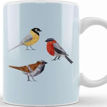 Baskı Dükkanı Geometric Animal Birds Kupa