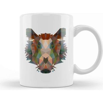 Baskı Dükkanı Geometric Animal Boar Kupa