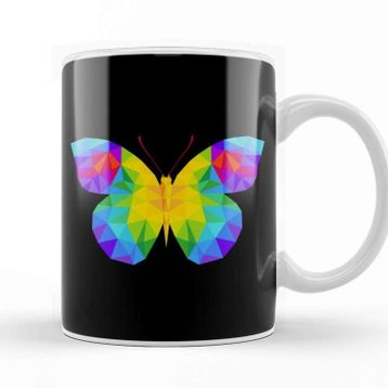 Baskı Dükkanı Geometric Animal Butterfly Kupa