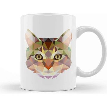 Baskı Dükkanı Geometric Animal Cat Kupa