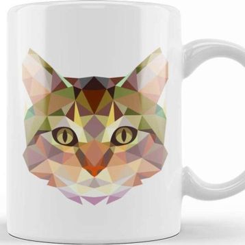 Baskı Dükkanı Geometric Animal Cat Kupa