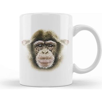 Baskı Dükkanı Geometric Animal Chimpanzee Kupa
