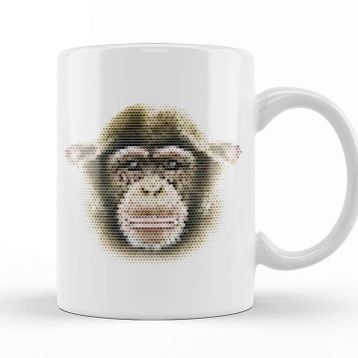 Baskı Dükkanı Geometric Animal Chimpanzee Kupa