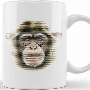 Baskı Dükkanı Geometric Animal Chimpanzee Kupa