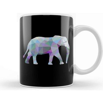Baskı Dükkanı Geometric Animal Elephant Kupa