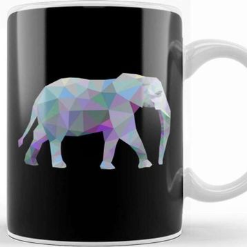 Baskı Dükkanı Geometric Animal Elephant Kupa