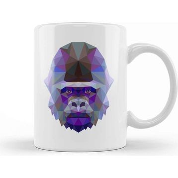 Baskı Dükkanı Geometric Animal Gorilla Kupa