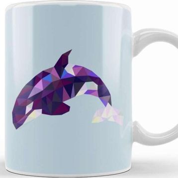 Baskı Dükkanı Geometric Animal Killer Whale Orca Kupa