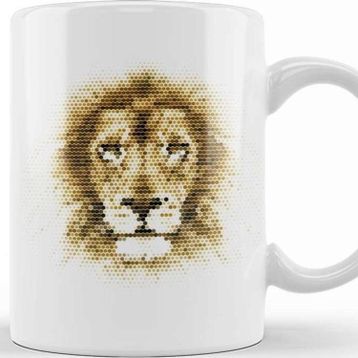 Baskı Dükkanı Geometric Animal Lion Kupa