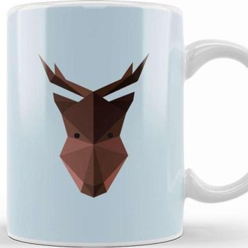 Baskı Dükkanı Geometric Animal Moose Kupa