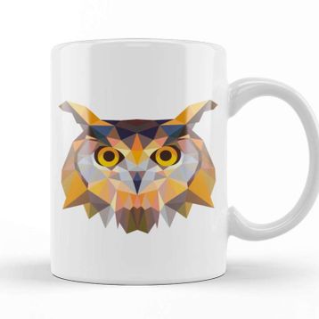 Baskı Dükkanı Geometric Animal Owl Kupa
