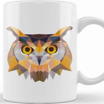 Baskı Dükkanı Geometric Animal Owl Kupa