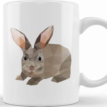 Baskı Dükkanı Geometric Animal Rabbit Kupa