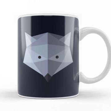 Baskı Dükkanı Geometric Animal Wolf Kupa