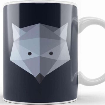 Baskı Dükkanı Geometric Animal Wolf Kupa