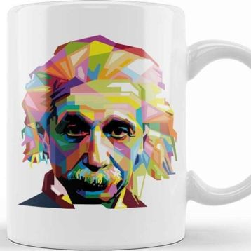 Baskı Dükkanı Geometric Celebrity Albert Einstein Kupa
