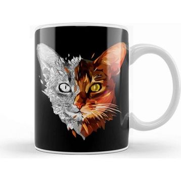 Baskı Dükkanı Geosketch Cat Kedi Kupa