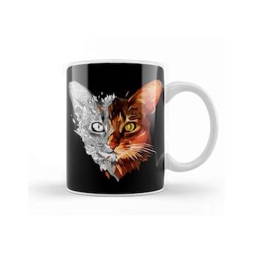 Baskı Dükkanı Geosketch Cat Kedi Kupa