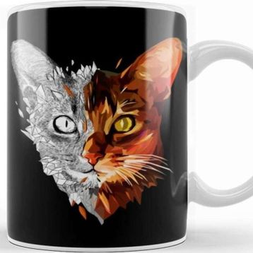 Baskı Dükkanı Geosketch Cat Kedi Kupa