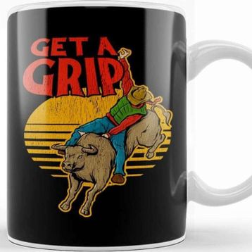 Baskı Dükkanı Get A Funny Bull Riding Pun Kupa