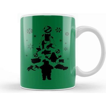 Baskı Dükkanı Ghostbusters Christmas Tree Silhouette Kupa