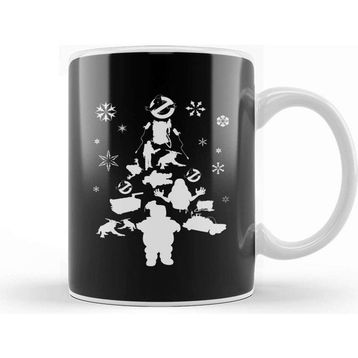 Baskı Dükkanı Ghostbusters Christmas Tree Silhouette Kupa