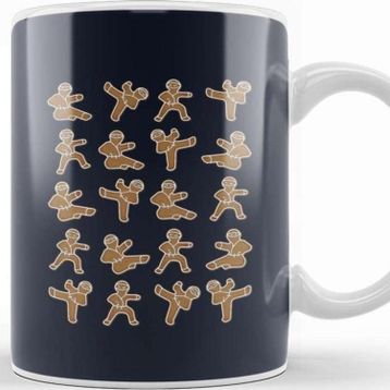 Baskı Dükkanı Gingerbread Man Ninjas Christmas Kupa